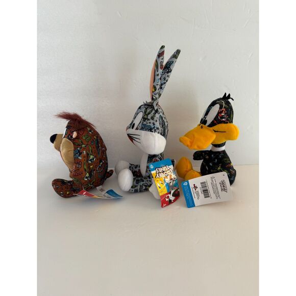Looney Tunes Sticker Bomb Stuffed Animal Plush set of 3 Bugs Bunny Daffy Taz NEW - Picture 4 of 9